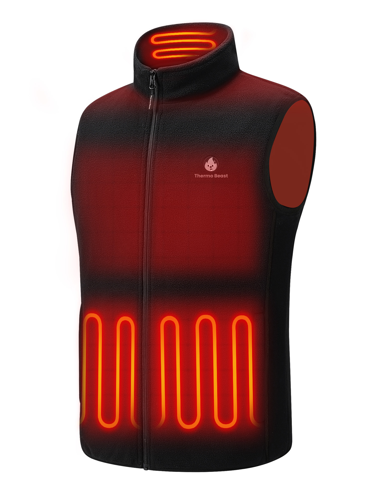 Thermo Beast Heated Vest for Men with Battery Pack Included, Fleece Material, 4-Zone Electric Heating, Great for Winter, Golf